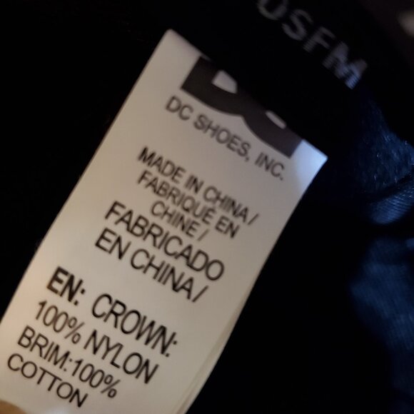 DC Shoes Strapback Baseball Cap Hat Black Gray Skateboard Apparel - Picture 9 of 9